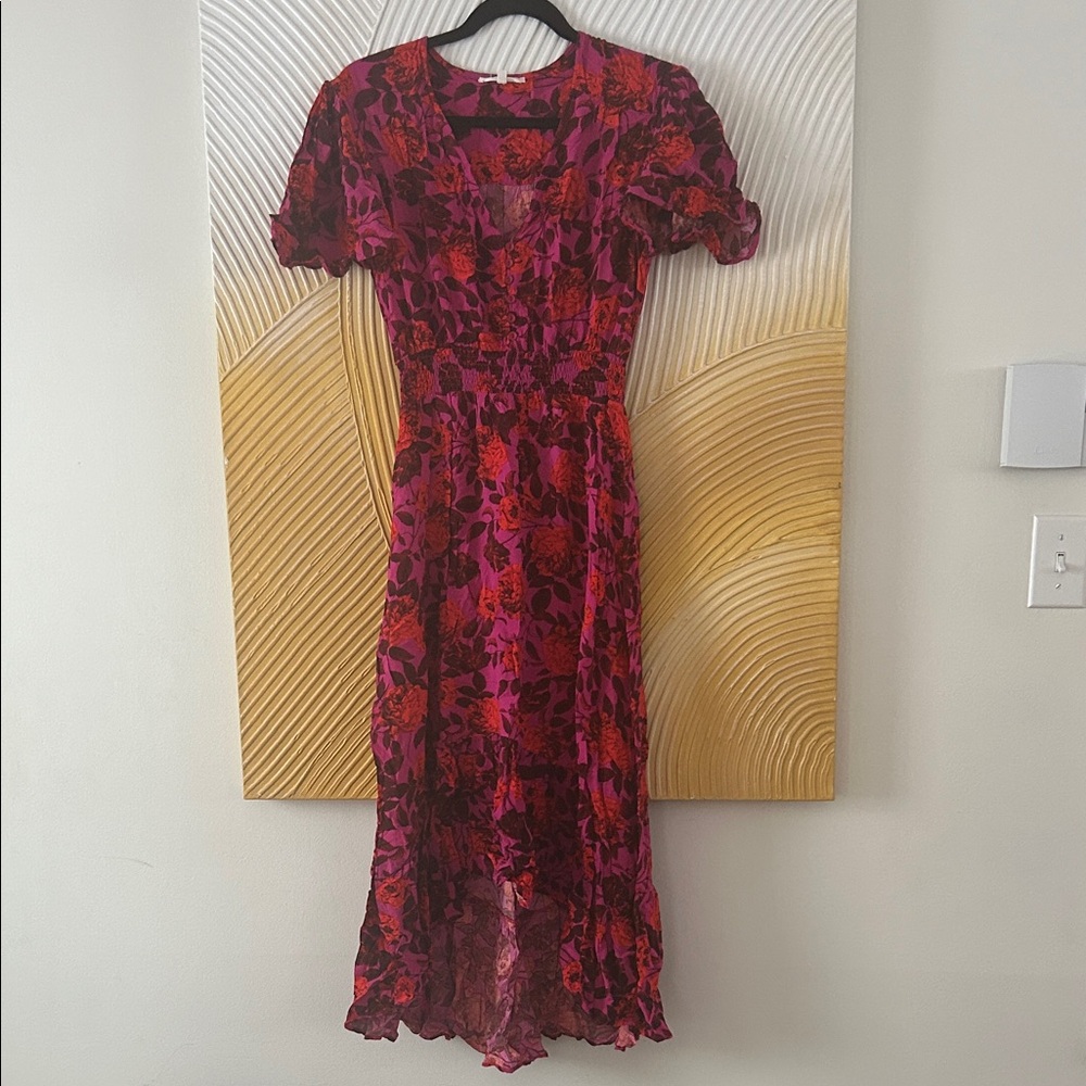 Floral Pink and Red Dress